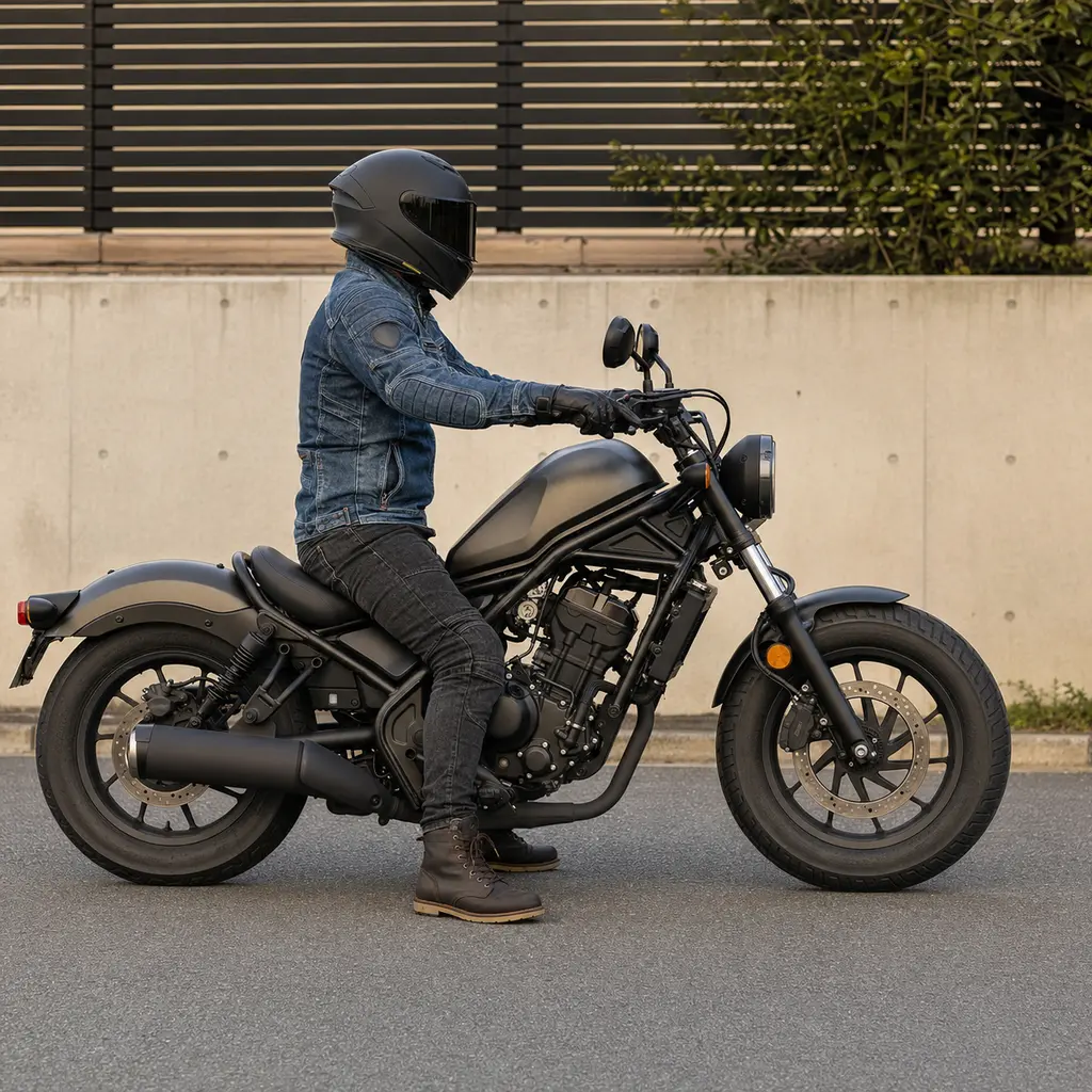Niedrige Sitzhöhe bei einer Honda Rebel 500 – Anfänger erreicht sicher den Boden