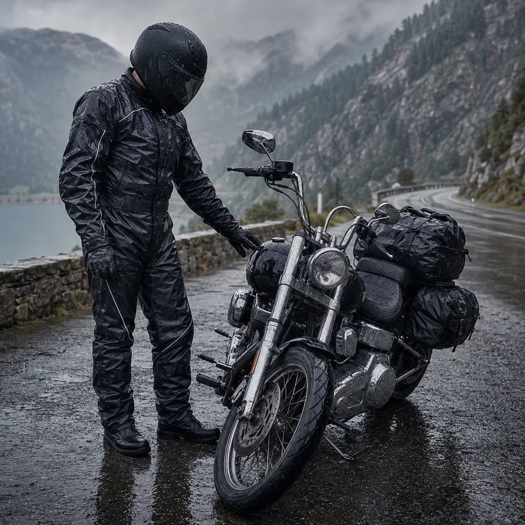 Regenkombi für lange Chopper Touren bei schlechtem Wetter